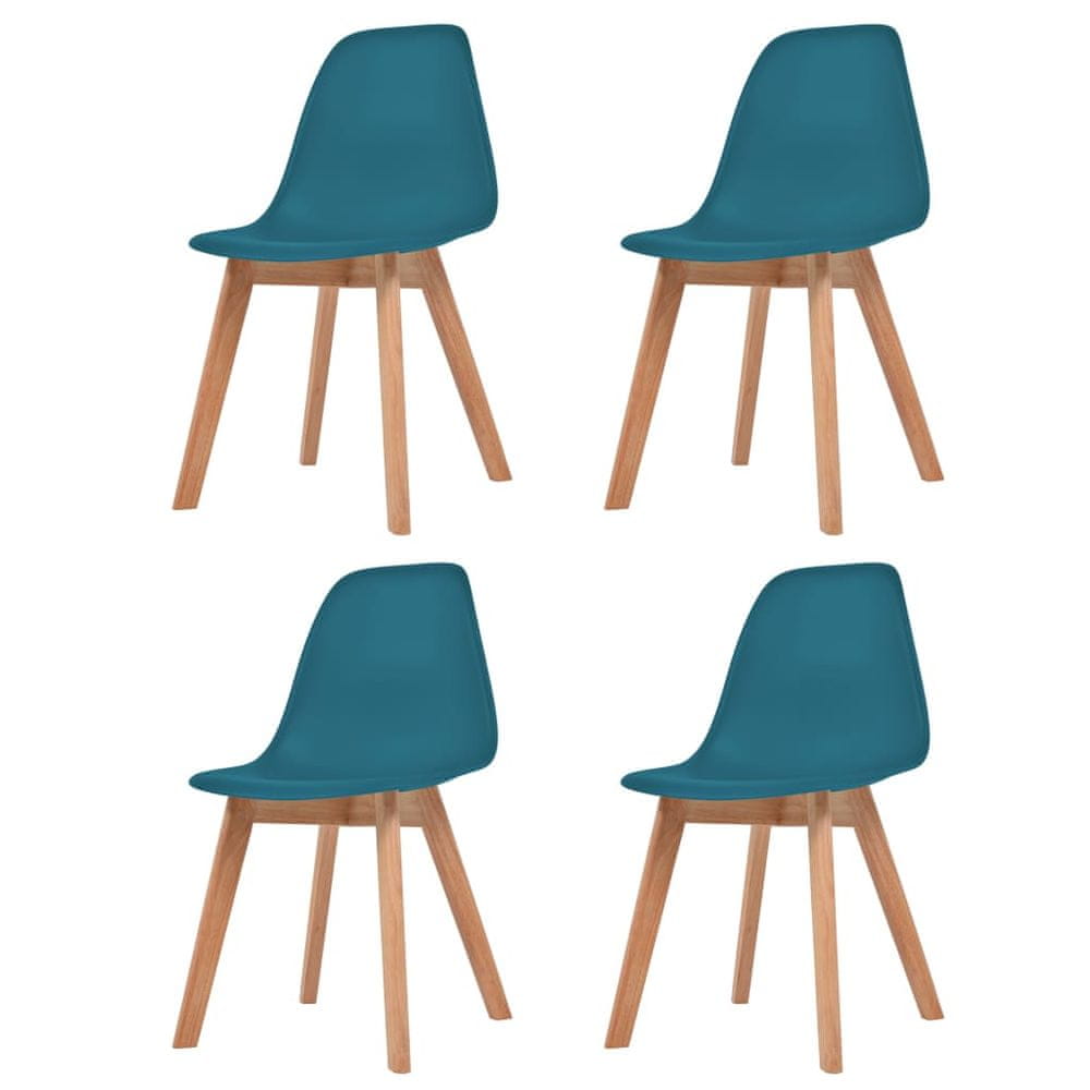 Vidaxl Jedálenské stoličky 4 ks, tyrkysové, plast